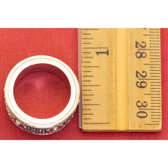 Size 8, Vintage Silver Tone Steampunk Gears Ring - F39 - Picture 3 of 3